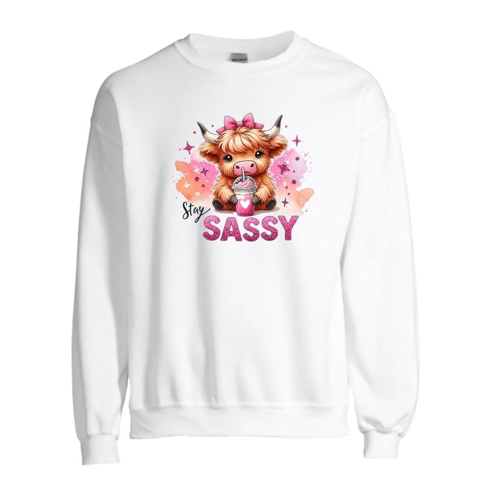 Stay Sassy White Sweatshirt